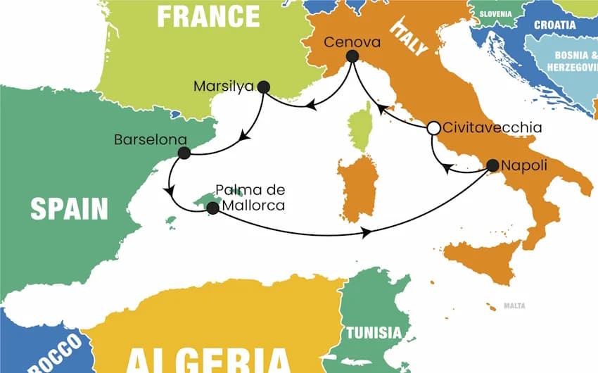 Costa Toscana ile Balear Adaları ve Batı Akdeniz Turu, 8 Gün