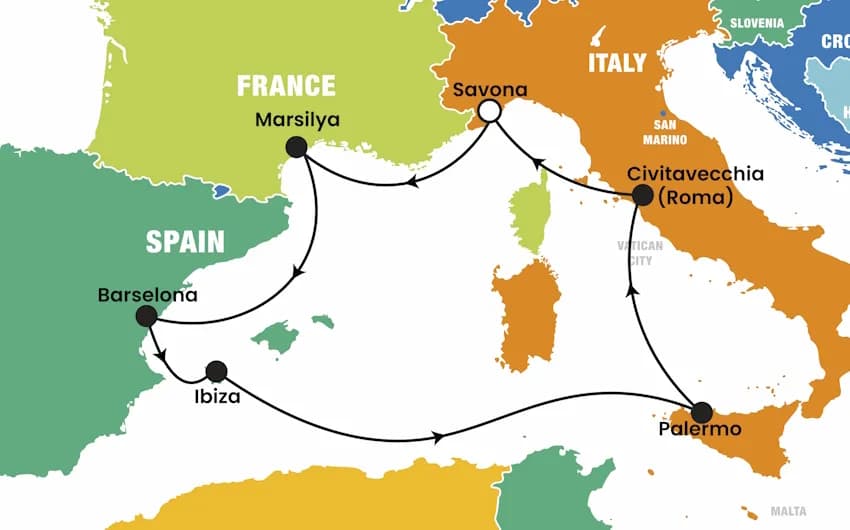Costa Toscana ile Balear Adaları ve Batı Akdeniz Turu, 8 Gün