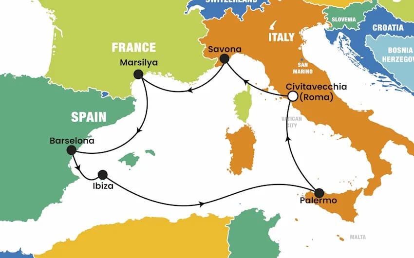 Costa Toscana ile Balear Adaları ve Batı Akdeniz Turu, 9 Gün
