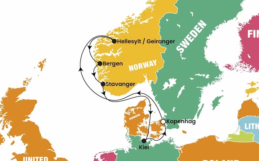 Costa Diadema ile Norveç Fiyortları Turu, 8 Gün