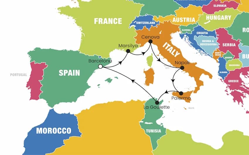 8 Gün Batı Akdeniz Turu – MSC Euribia, 8 Mart, THY ile